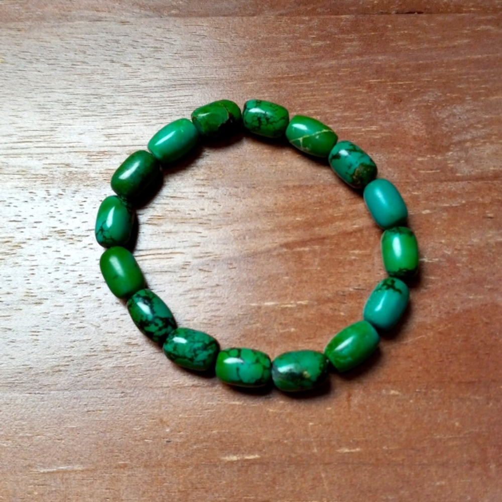 Turquoise Large Bead Stretchy Bracelet